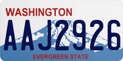 WA license plate AAJ2926