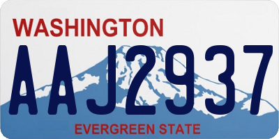 WA license plate AAJ2937