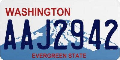 WA license plate AAJ2942