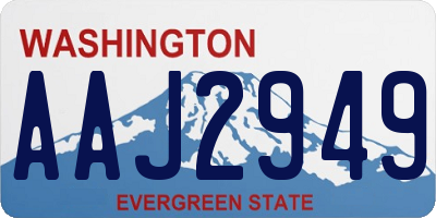 WA license plate AAJ2949