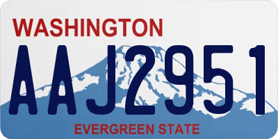WA license plate AAJ2951