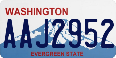WA license plate AAJ2952