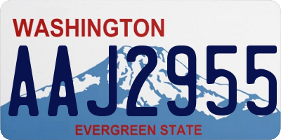 WA license plate AAJ2955