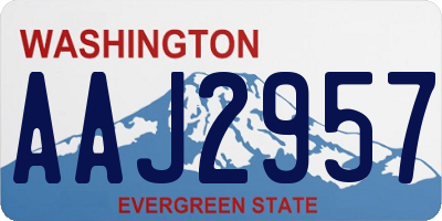 WA license plate AAJ2957