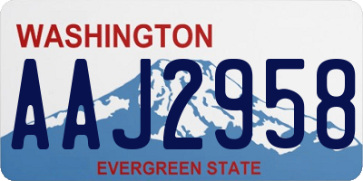WA license plate AAJ2958