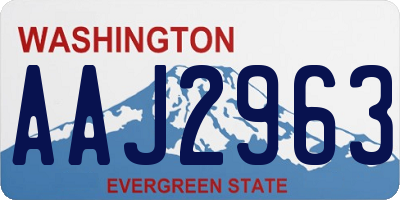 WA license plate AAJ2963