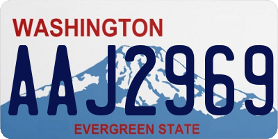 WA license plate AAJ2969