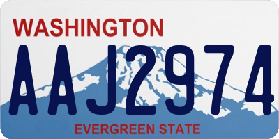 WA license plate AAJ2974