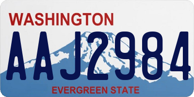 WA license plate AAJ2984