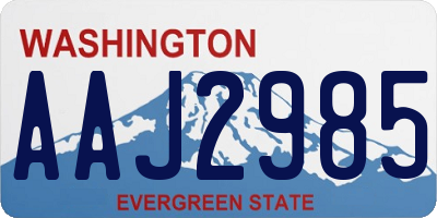 WA license plate AAJ2985