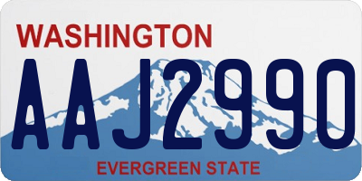 WA license plate AAJ2990