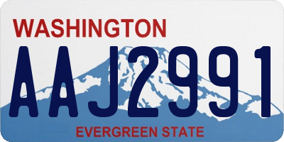 WA license plate AAJ2991