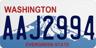 WA license plate AAJ2994