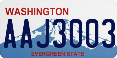 WA license plate AAJ3003