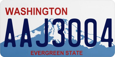 WA license plate AAJ3004