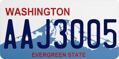 WA license plate AAJ3005