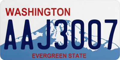 WA license plate AAJ3007