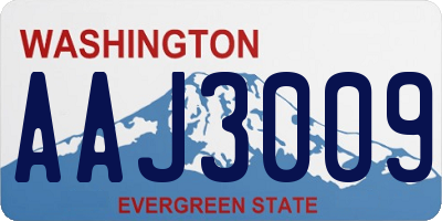 WA license plate AAJ3009