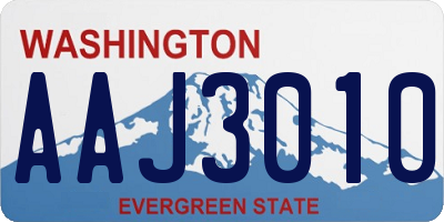 WA license plate AAJ3010