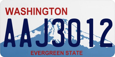 WA license plate AAJ3012