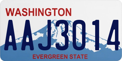 WA license plate AAJ3014