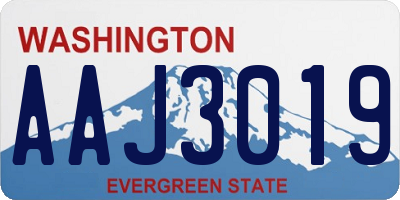 WA license plate AAJ3019