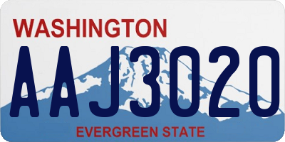 WA license plate AAJ3020
