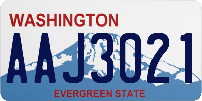 WA license plate AAJ3021