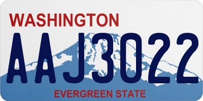 WA license plate AAJ3022