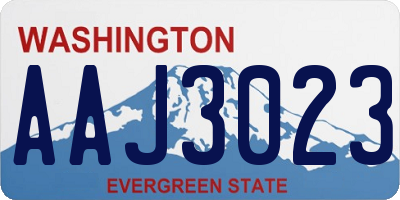 WA license plate AAJ3023