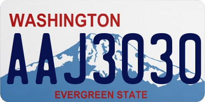 WA license plate AAJ3030