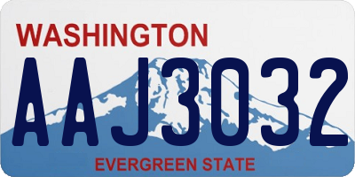 WA license plate AAJ3032