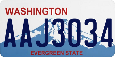 WA license plate AAJ3034