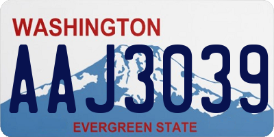 WA license plate AAJ3039