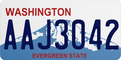 WA license plate AAJ3042