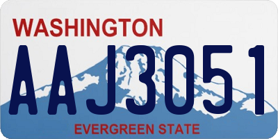 WA license plate AAJ3051