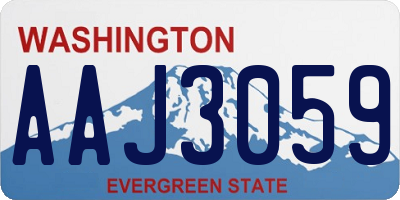 WA license plate AAJ3059