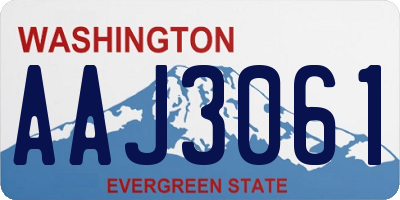 WA license plate AAJ3061