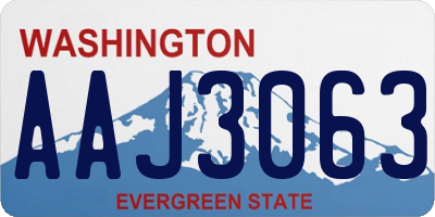 WA license plate AAJ3063