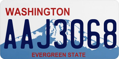 WA license plate AAJ3068