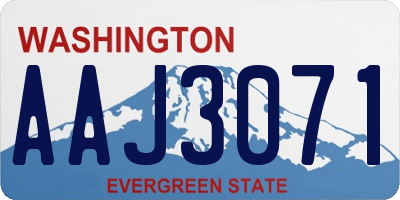 WA license plate AAJ3071