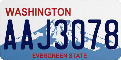 WA license plate AAJ3078
