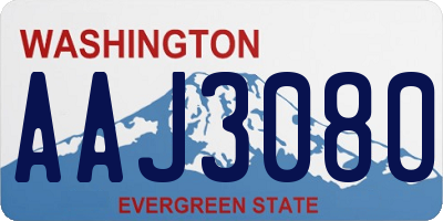 WA license plate AAJ3080