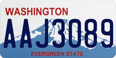 WA license plate AAJ3089