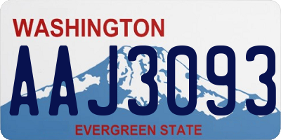 WA license plate AAJ3093