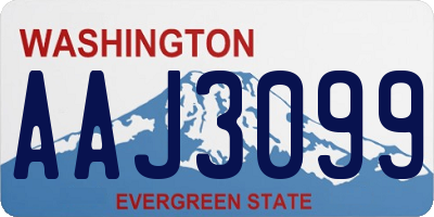 WA license plate AAJ3099
