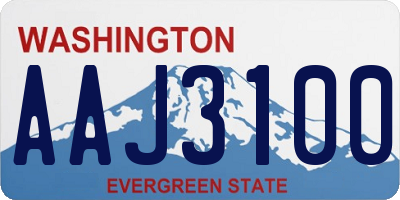 WA license plate AAJ3100