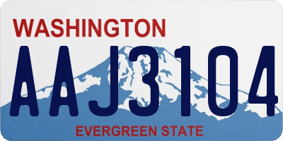 WA license plate AAJ3104