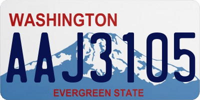 WA license plate AAJ3105