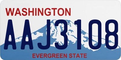 WA license plate AAJ3108
